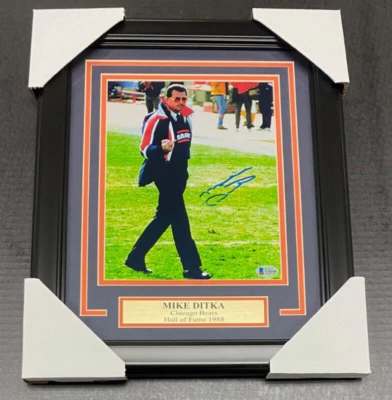 FOTO ENMARCADA 8x10 firmada autografiada por osos de Chicago dedo Mike Ditka Bas Bckett Foto 1 de 2
