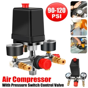 90-120PSI Air Compressor Pressure Switch Manifold Regulator Gauges PaEtp - Picture 1 of 12
