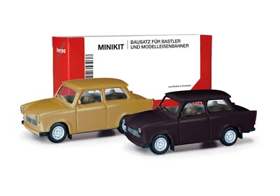 HERPA - TRABANT 601 Limousine marrone e nero - 2 pezzi da assemblare - 1/87 -... - Immagine 1 di 4