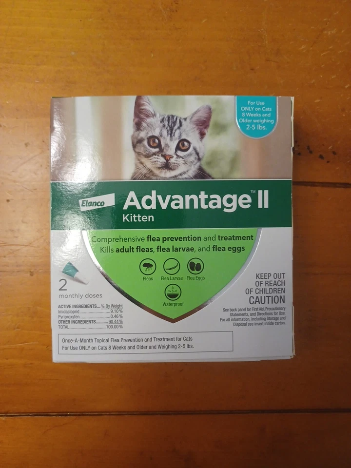 Genuine Advantage II для котенка 2-5 фунтов - 2 упаковки - КОНТРОЛЬ ЛЕЧЕНИЯ БЛОХ - Изображение 1 из 1