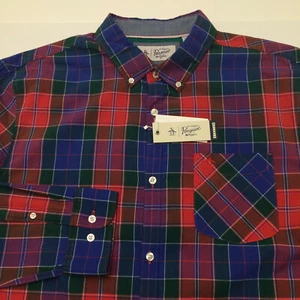 Original Pinguin Karohemd Rot Rokoko Stretch Langarm Herren XL - Bild 1 von 9