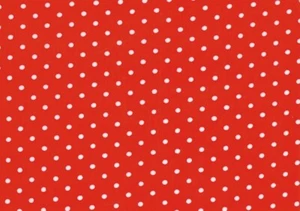White Dots on Red Stretch Flannelette Fabric (155cm wide per metre) - Picture 1 of 1