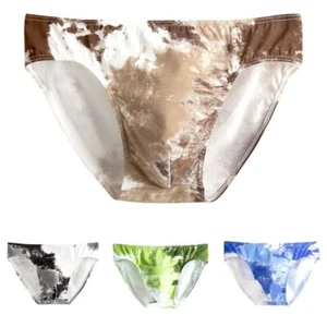 Breathable Men's Sexy Briefs Low Waist Tie Dye Underwear Pouch Panties - Picture 1 of 17