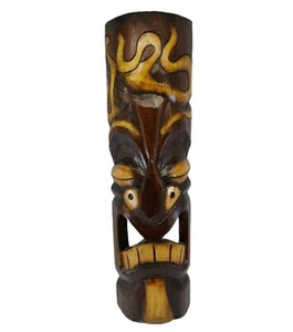 Máscara Tiki Beachcombers tallada a mano madera manchada estilo polinesio 20 pulgadas - Imagen 1 de 12