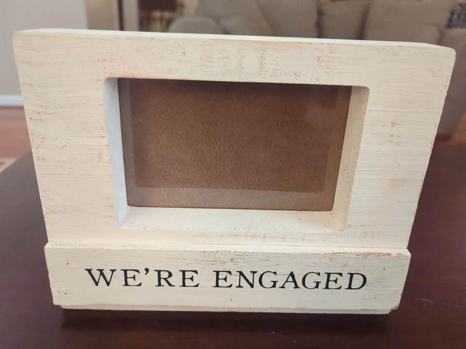 We're Engaged Rustic Picture Frame Mud Pie - Image 1 of 4