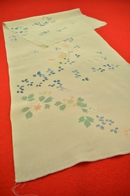 Vintage Japanese Silk Kimono Fabric Textile Remnant Craft Material 37"/CR51/50
