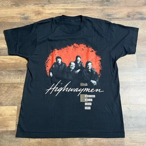 Vintage The Highwaymen Shirt Concert Johnny Cash Waylon Kris Nelson Tour 1990 L - Picture 1 of 10