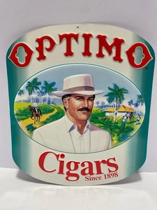 Optimo Cigars Embossed Metal Sign 15" x 13" - Picture 1 of 4