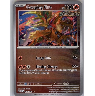 Gouging Fire Reverse Holo Rare SV08: Surging Sparks 038/191 NM - Image 1 of 2