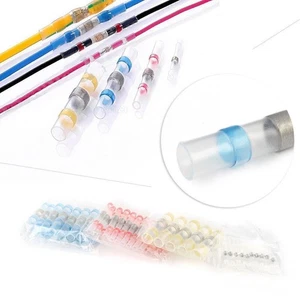 50pcs Solder Sleeve Heat Shrink Butt Wire Splice Connectors Terminal Waterproof - Picture 1 of 9