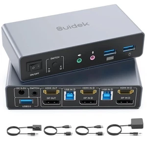 4K HDMI+DP USB 3.0 KVM Switch 2x2 - Bild 1 von 3