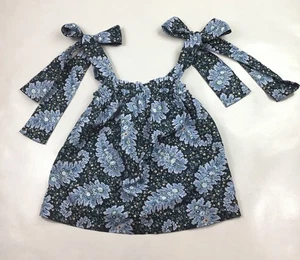 J.CREW Top Damen XXS Schulter zum Binden gerafft Tank Blumen Paisley Baumwolle blau - Bild 1 von 8