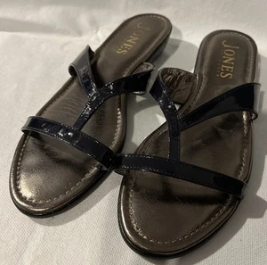 Jones bootmaker Klevina black Patent Leather Sandals - Size UK 7 EU 40 - Picture 1 of 8