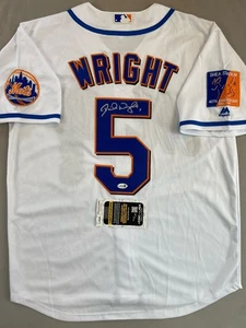 NEW YORK METS- DAVID WRIGHT AUTOGRAPH #5 HOME WHITE MAJESTIC JERSEY- JSA CI33424 - Picture 1 of 4