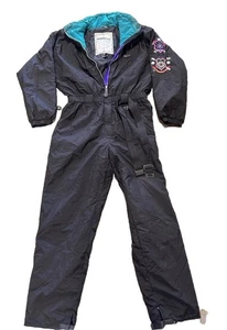 Obermeyer Vintage Women’s Snow Suit Great Condition - Black With Decals- Size 10 - Picture 1 of 13