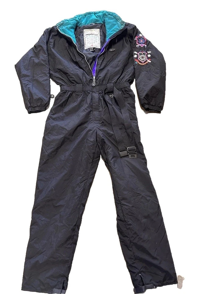 Obermeyer Vintage Women’s Snow Suit Great Condition - Black With Decals- Size 10 - Image 1 of 4