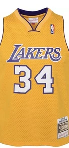 NWT Shaquille O'Neal Lakers Mitchell And Ness Swingman Jersey Size Youth Large  - Picture 1 of 2