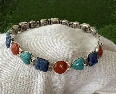 "Pulsera Carolyn Pollack plata esterlina 925 piedra multicolor 7,5""" Foto 1 de 4