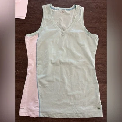 Top ALO Yoga blanco y azul claro cool fit talla grande Foto 1 de 2