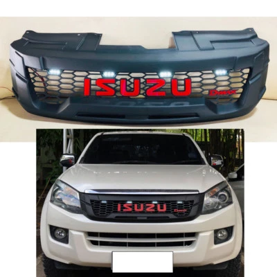 Red Matte Black Front Grille Grill LED For Isuzu D-max DMAX 2012 2013 2014 2015 Foto 1 de 4