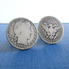 Barber Quarter Coin Cuff Links - Repurposed Vintage USA 900 Silver Coins, US
