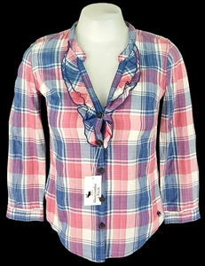 ABERCROMBIE & FITCH Girls Pink L/S EVENING SHIRT Ruffled - M - 13/14Yrs -RRP £65 - Picture 1 of 12