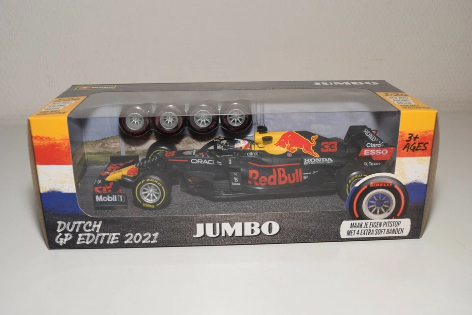 1:24 BBURAGO BURAGO MAX VERSTAPPEN RED BULL RB16B JUMBO 2021 RARO CAMPIONE DE... - Immagine 1 di 4