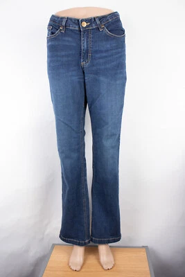 Pantalones de mezclilla para mujer Odyn Jeans Bootcut 12 (29 X 31) lavado oscuro cremallera mosca Foto 1 de 4