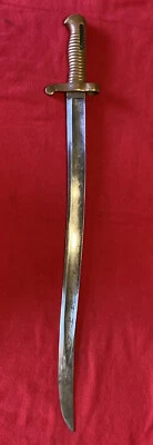 Era de la Guerra Civil, variante de rifle Mississippi mango de latón bayoneta Yataghan, 23 sellos Foto 1 de 4