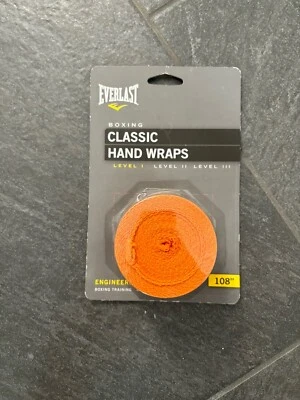 New Everlast Boxing Classic Hand Wraps 108" Orange Level 1 Boxing/MMA Training - Image 1 of 2