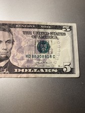 fancy serial number Flipper $5 Bill