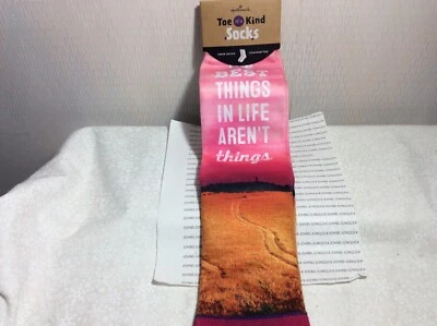 HALLMARK SOCKS “THE BEST THINGS IN LIFE AREN’T THINGS New with tag Toe of a Kind - Image 1 of 4