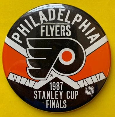1987 Philadelphia Flyers Hockey NHL Stanley Cup Finals Vintage Button pin Champs - Image 1 of 2