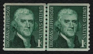 #1299 1c Thomas Jefferson, Coil Line Pair [23] Mint **ANY 5=FREE SHIPPING** - Picture 1 of 1