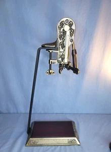 Brass Wine Bottle Opener Corkscrew Stand Bar Mount Grape Accents Table Top 24"H - Picture 1 of 12