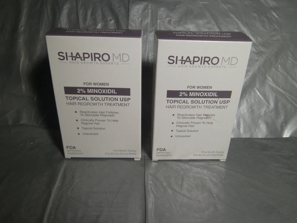 Paquete de 2 sueros tópicos Shapiro MD PARA MUJER tratamiento para el crecimiento del cabello 2 % minoxidil 3/25 Foto 1 de 4