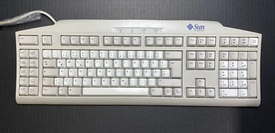 Sun 320-1280 Type-6 Mini-Din Keyboard with Attached Cable - German Key Layout - Image 1 of 4