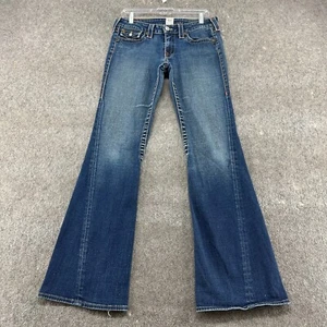 VINTAGE True Religion Jeans Damen 30 blau Schlag Joey Super T Twisted Seam Y2K - Bild 1 von 12
