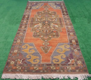 Alfombra turca 58''x129"" de colección de moda alfombra de color apagado alfombra de lana 4'9''x10'8"" - Imagen 1 de 12