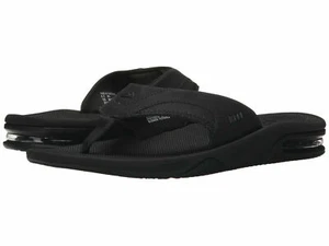 Neu Reef Herren FANNING schwarz schwarz Flaschenöffner Flip Flop Sandale Original - Bild 1 von 8