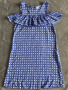 Vineyard Vines - Girls' - Off-The-Shoulder Shift Dress M - Ruffle - Rattan - Picture 1 of 3