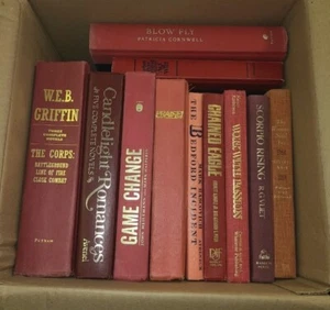 5 Red Hardcover Books for Decor, Staging, Props Gold Silver Copper Lettering - Picture 1 of 3