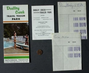 1975 Gatlinburg Tennessee Dudley Creek RV Travel Park FOUR brochure receipt set- - Picture 1 of 1