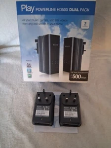 Belkin Play Powerline HD500 Dual Pack F5D4085UK 500Mbps - Afbeelding 1 van 5