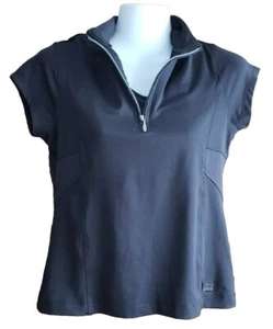 Bette & Court Swing Women's Black Tennis Top with BuiltIn Bra Short Sleeve Small - Picture 1 of 14