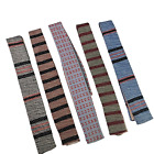 Menge 5 Vintage quadratische Krawatte gestreift 50er 60er Jahre Retro Mod dünne schmale Krawatte Wolle