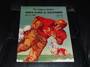 1949 SANTA CLARA AT CALIFORNIA COLLEGE FOOTBALL PROGRAMMA EX-MINT - Foto 1 di 2