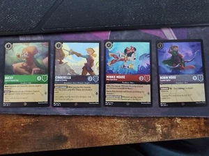 4 Lorcana Rise Of The Floodborn Promo Cards: Bucky Cinderella Minnie Robin Foils - Picture 1 of 1