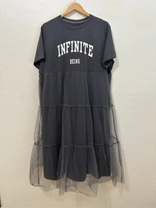 Whimsigoth Grunge 90er Y2K Streetwear Grafik Tüll Midi T-Shirt Kleid Gr. 2X - Bild 1 von 11