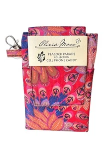 NEW Olivia Moss Cell Phone Caddy Case Peacock Parade Collection Multicolor - Picture 1 of 13